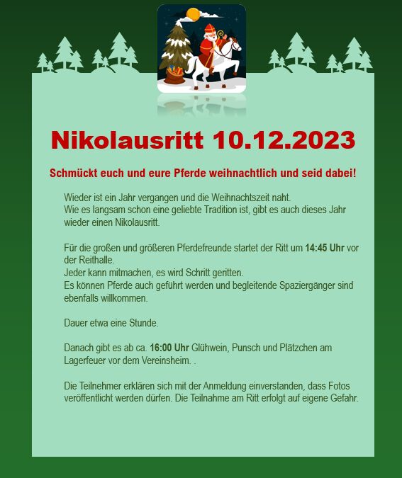 Ankündigung Nikolausritt 2023